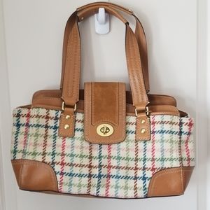 Coach Hampton Wool Satchel Bag